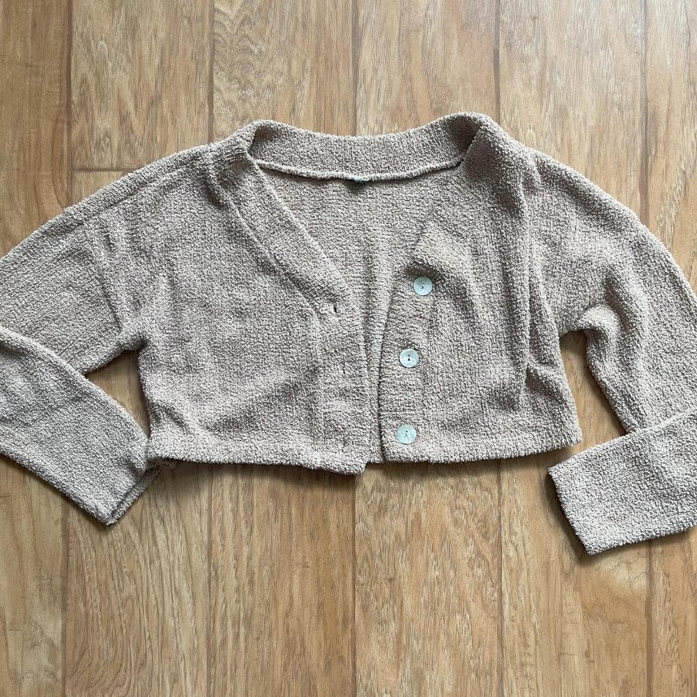 Size Small * Fleece Cropped Cardigan